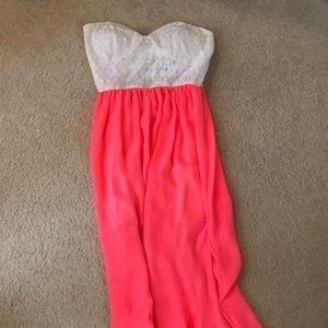 Bright Pink & White Maxi Dress